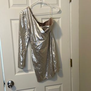 Fashion Nova Diamond Sky Metallic Dress NWT